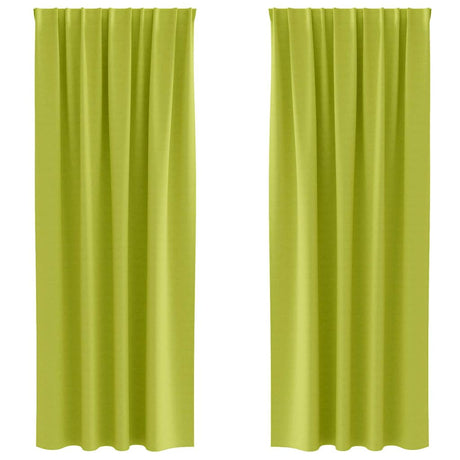Vidaxl zwart-out gordijnen met ringen 2 pcs groen 225 x 140 cm