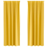 Vidaxl zwart-out gordijnen met ringen 2 pcs mosterdgeel 225 x 140 cm