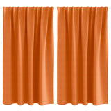 Vidaxl zwart-out gordijnen met ringen 2 pcs feloranje 140 x 140 cm