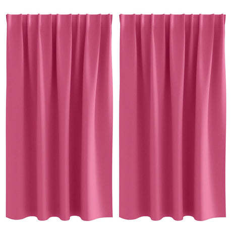 Vidaxl zwart-out gordijnen met ringen 2 pcs felroze 140 x 140 cm