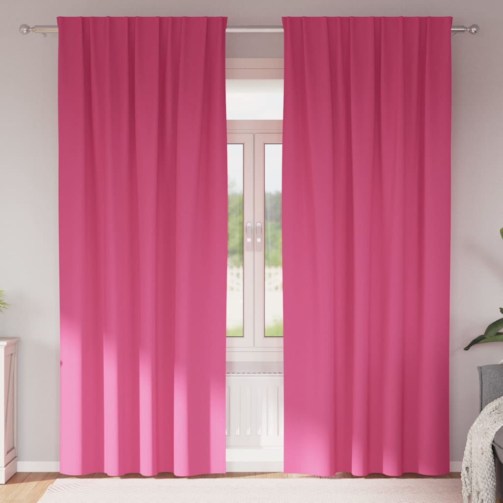 Vidaxl zwart-out gordijnen met ringen 2 pcs felroze 225 x 140 cm