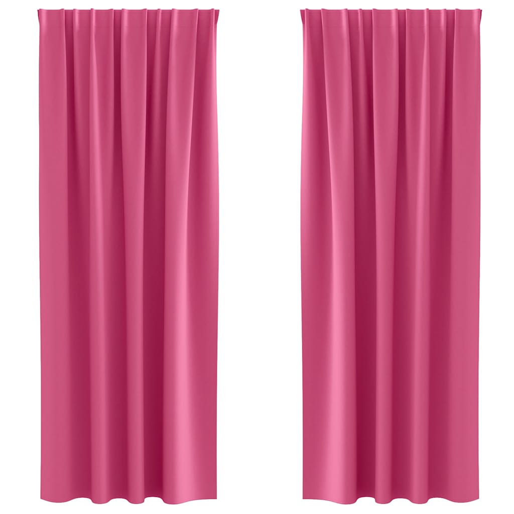 Vidaxl zwart-out gordijnen met ringen 2 pcs felroze 225 x 140 cm