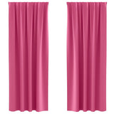 Vidaxl zwart-out gordijnen met ringen 2 pcs felroze 225 x 140 cm