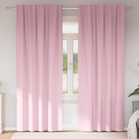 Vidaxl zwart-out gordijnen met ringen 2 st babyroze 225 x 140 cm