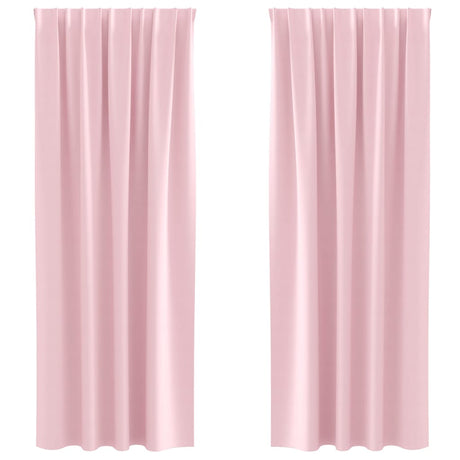 Vidaxl zwart-out gordijnen met ringen 2 st babyroze 260 x 140 cm