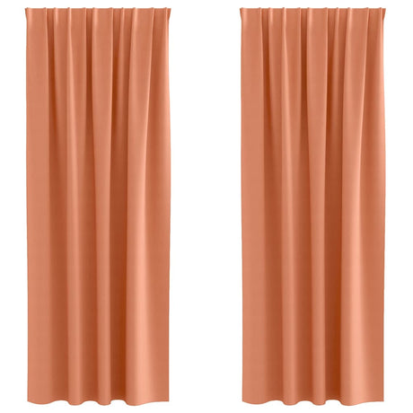 Vidaxl zwart-out gordijnen met ringen 2 pcs terracotta 225 x 140 cm