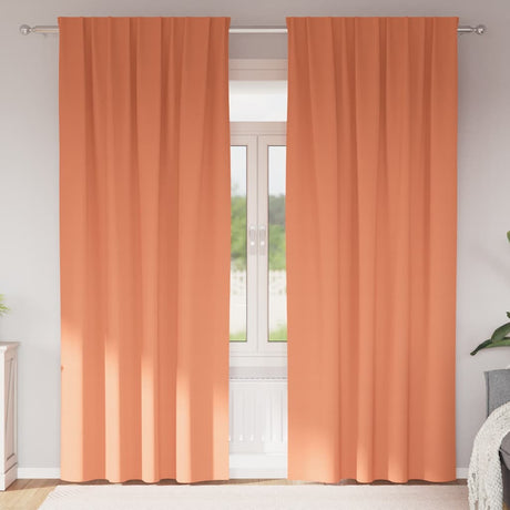 Vidaxl zwart-out gordijnen met ringen 2 pcs terracotta 245 x 140 cm