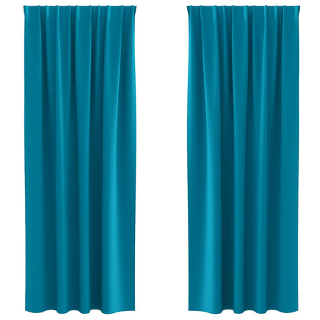 Vidaxl zwart-out gordijnen met ringen 2 pcs turquoise 225 x 140 cm