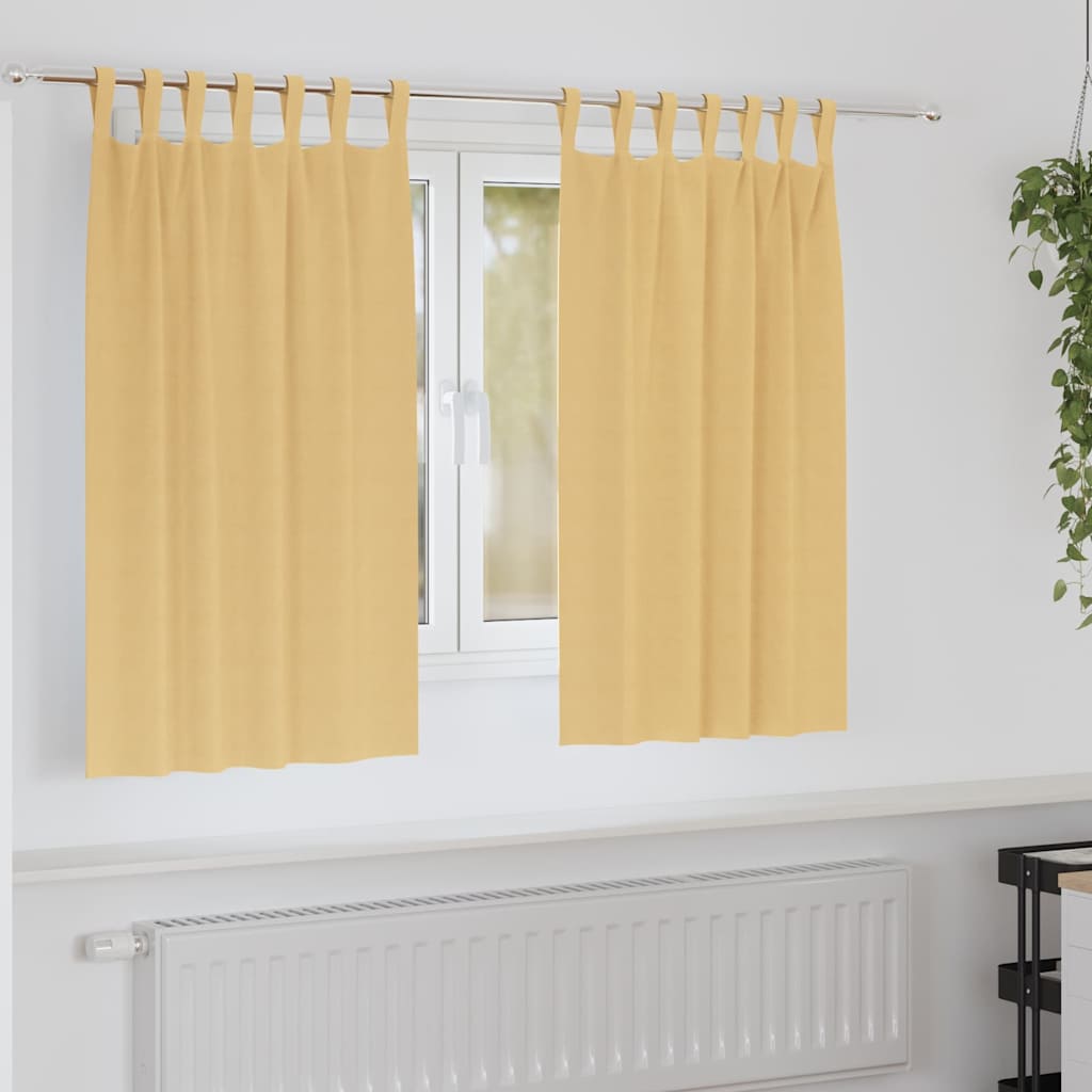 Vidaxl zwart-out gordijnen met ringen 2 pcs beige 140 x 140 cm