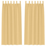 Vidaxl zwart-out gordijnen met ringen 2 pcs beige 225 x 140 cm