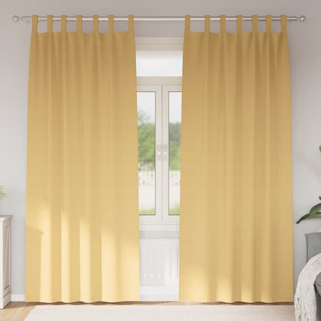 Vidaxl zwart-out gordijnen met ringen 2 st beige 260 x 140 cm