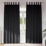 Vidaxl zwart-out gordijnen met ringen 2 pcs zwart 260 x 140 cm