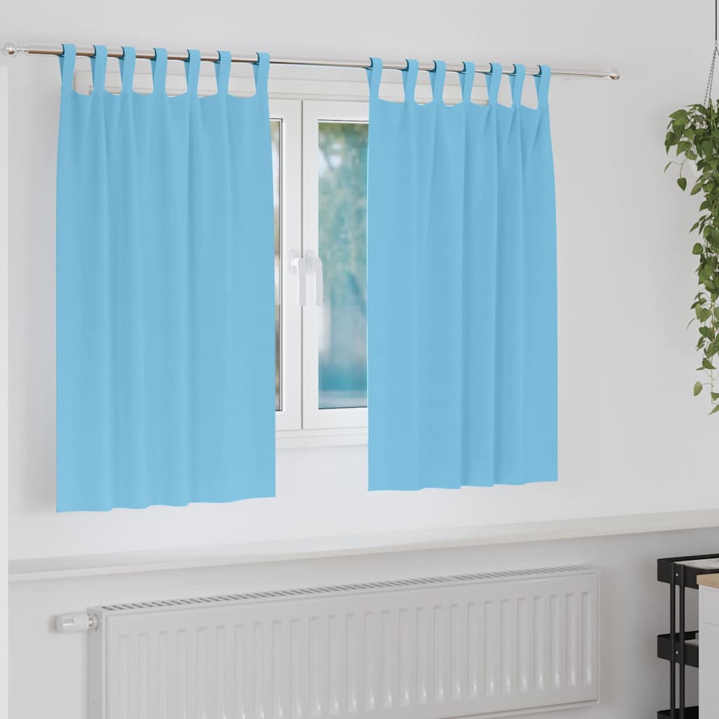 Vidaxl zwart-out gordijnen met ringen 2 pcs lichtblauw 140 x 140 cm