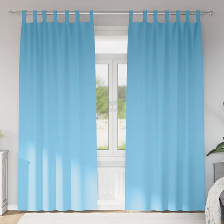 Vidaxl zwart-out gordijnen met ringen 2 st lichtblauw 260 x 140 cm