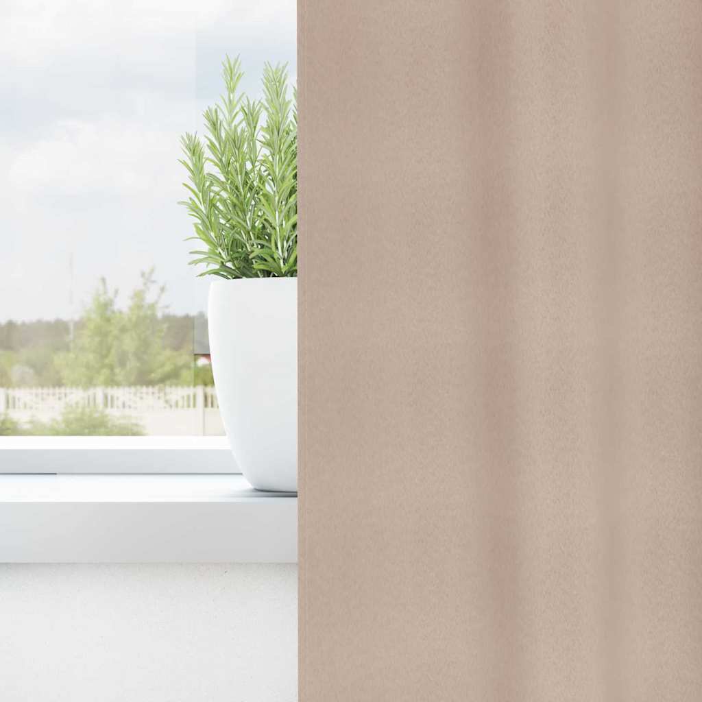 Vidaxl zwart-out gordijnen met ringen 2 pcs taupe 225 x 140 cm