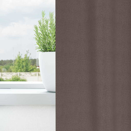 Vidaxl zwart-out gordijnen met ringen 2 pcs donkerbruin 140 x 140 cm