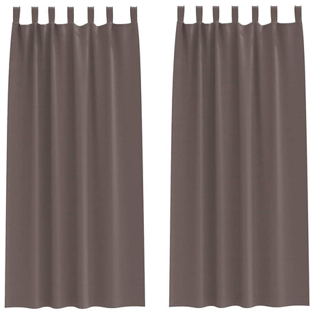 Vidaxl zwart-out gordijnen met ringen 2 pcs donkerbruin 225 x 140 cm