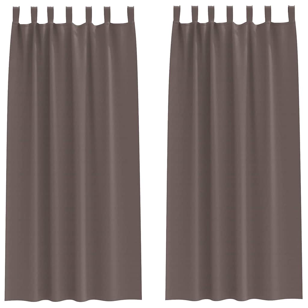Vidaxl zwart-out gordijnen met ringen 2 pcs donkerbruin 245 x 140 cm