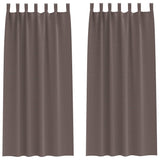 Vidaxl zwart-out gordijnen met ringen 2 pcs donkerbruin 245 x 140 cm
