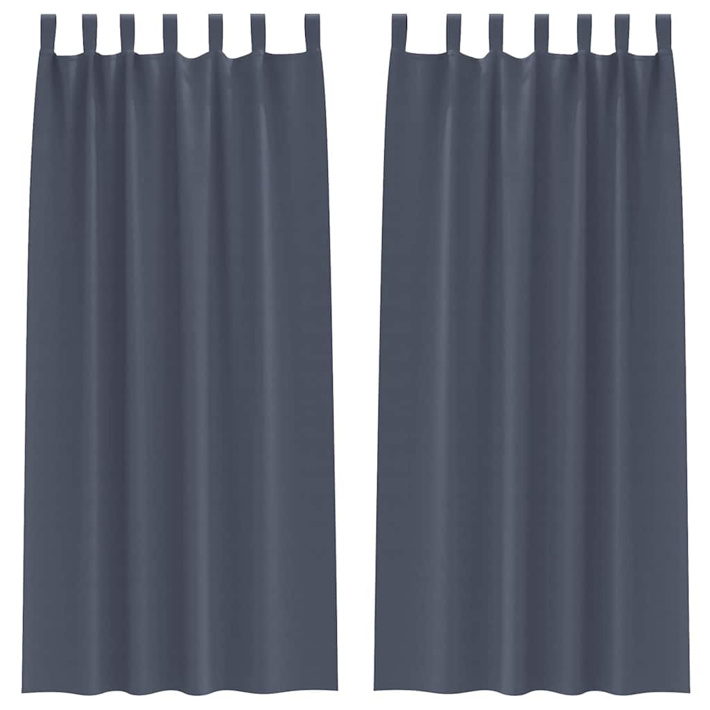 Vidaxl zwart-out gordijnen met ringen 2 pcs antraciet 245 x 140 cm