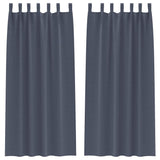 Vidaxl zwart-out gordijnen met ringen 2 pcs antraciet 245 x 140 cm