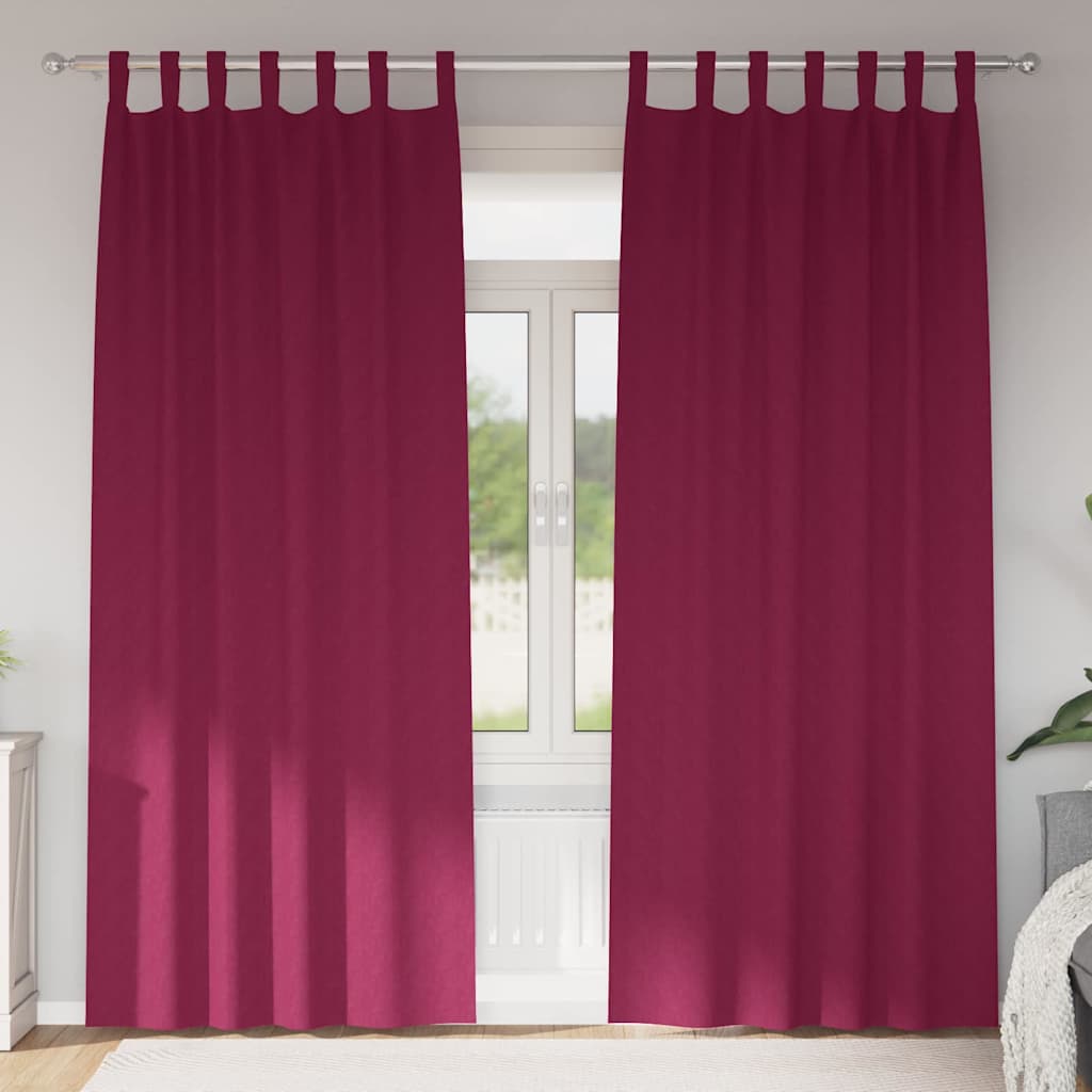 Vidaxl zwart-out gordijnen met ringen 2 pcs wijnrood 260 x 140 cm