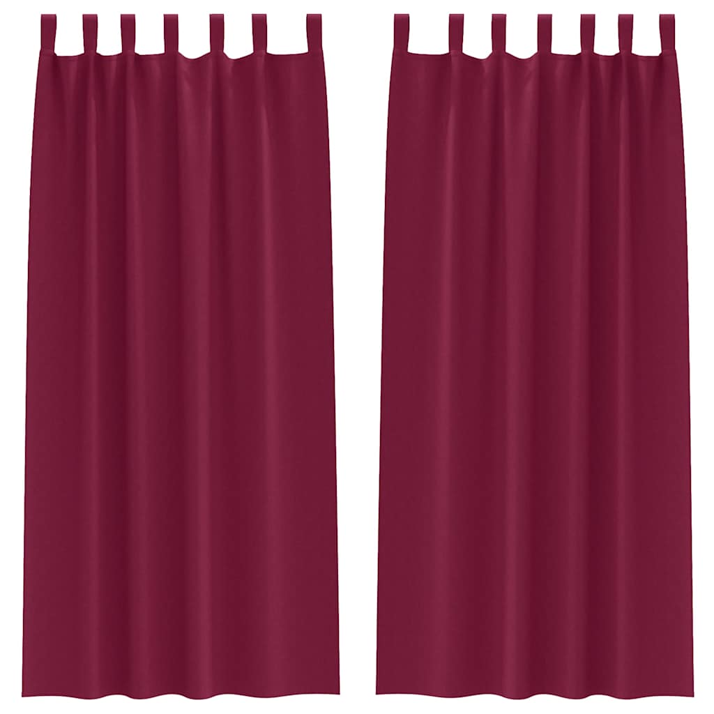 Vidaxl zwart-out gordijnen met ringen 2 pcs wijnrood 260 x 140 cm