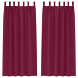 Vidaxl zwart-out gordijnen met ringen 2 pcs wijnrood 260 x 140 cm