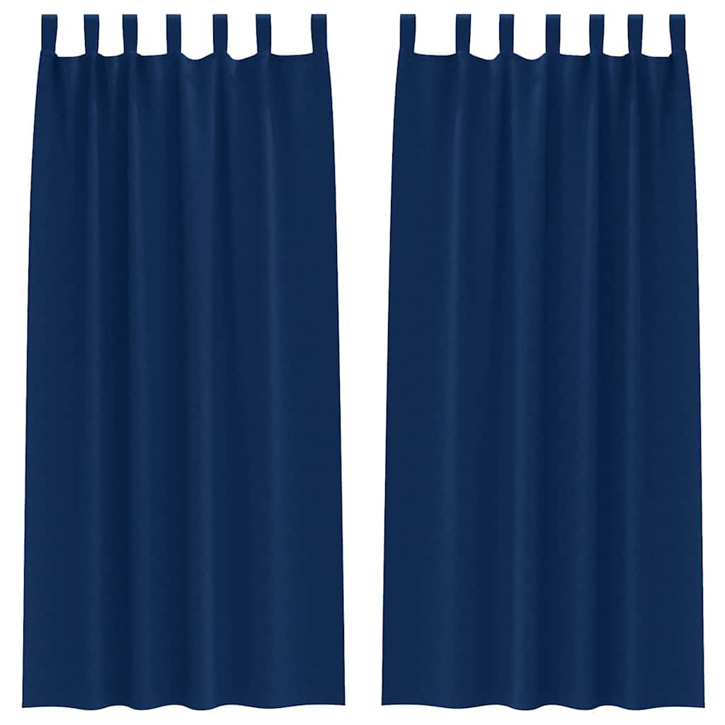 Vidaxl zwart-out gordijnen met ringen 2 pcs donkerblauw 245 x 140 cm