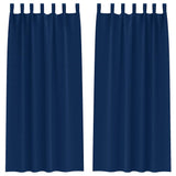 Vidaxl zwart-out gordijnen met ringen 2 pcs donkerblauw 245 x 140 cm