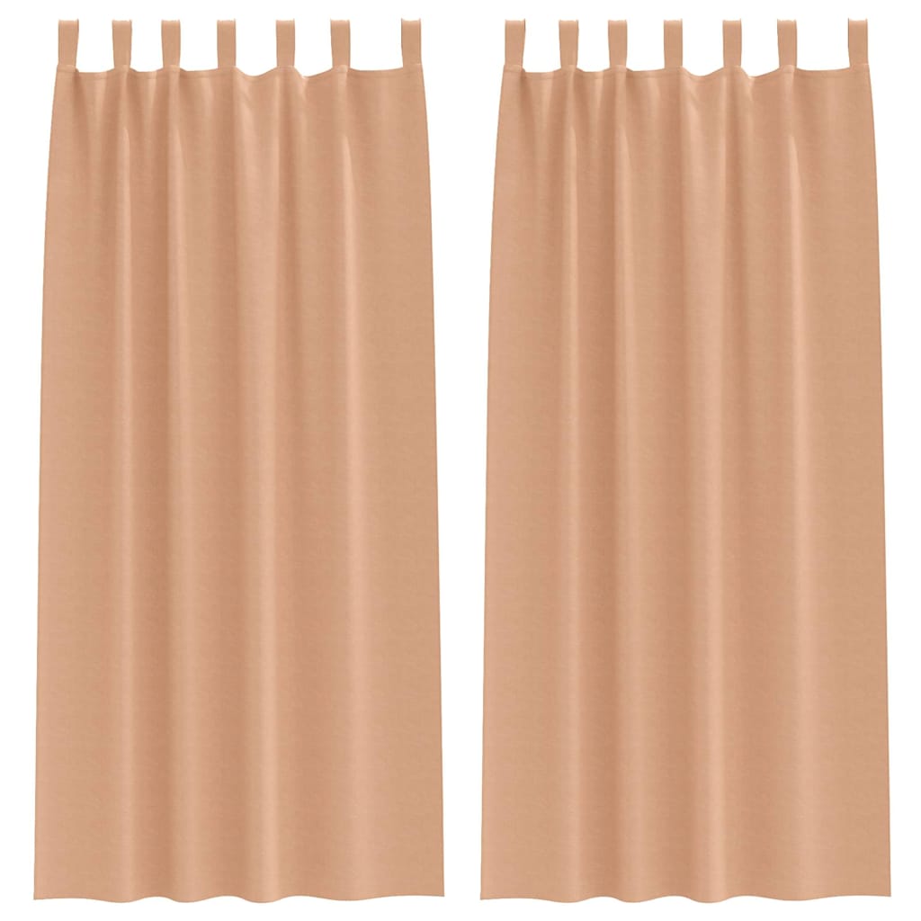 Vidaxl zwart-out gordijnen met ringen 2 pcs licht bruin 245 x 140 cm