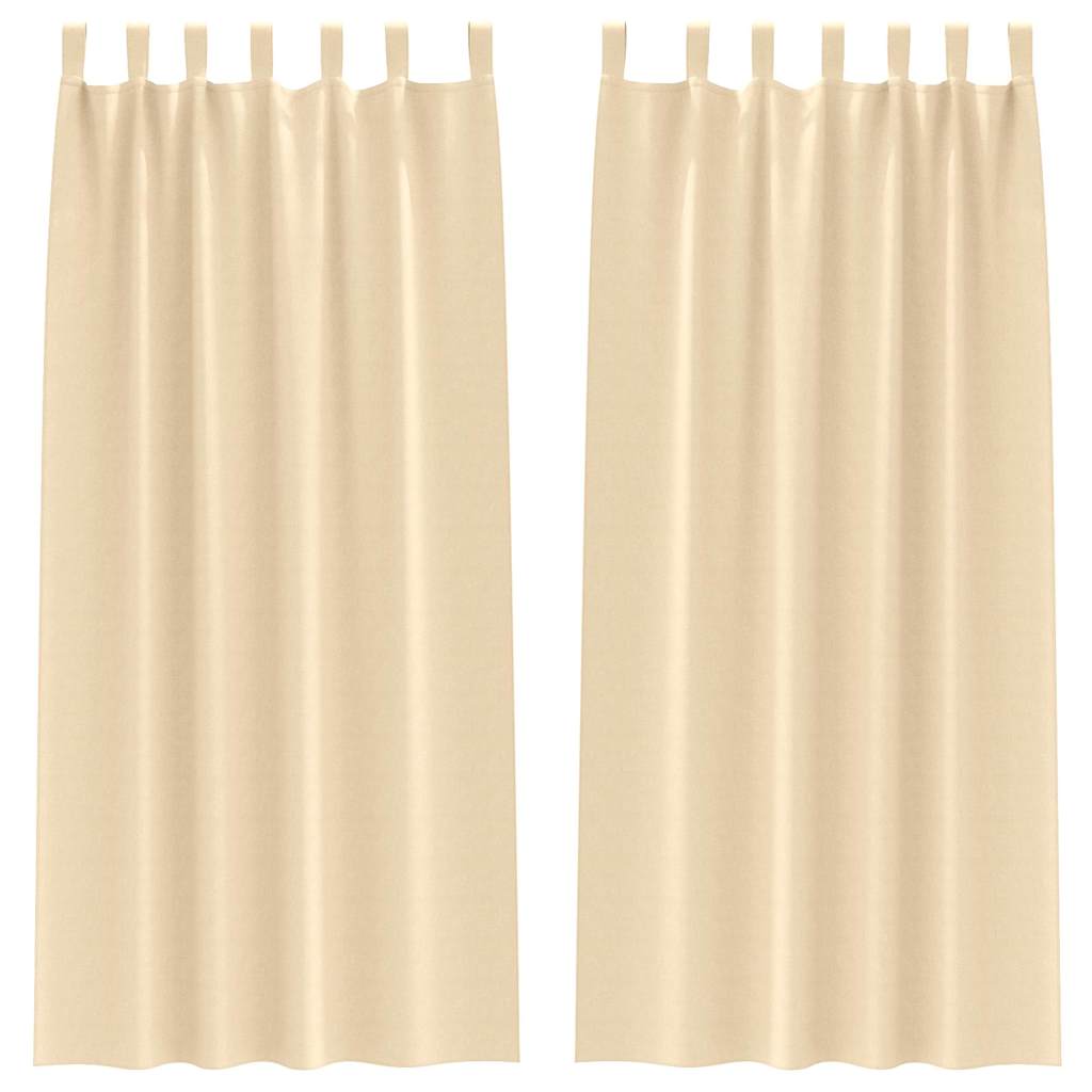 Vidaxl zwart-out gordijnen met ringen 2 pcs crème 225 x 140 cm