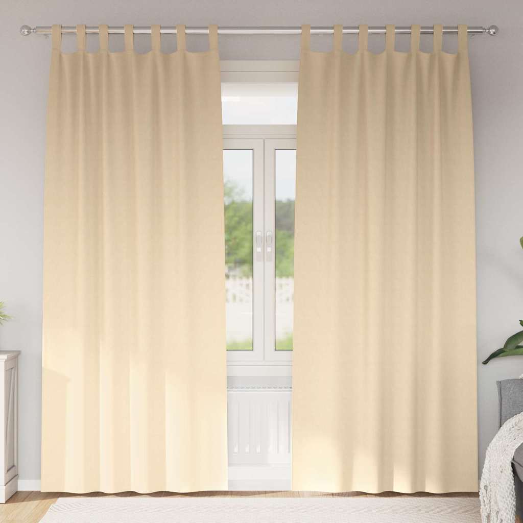 Vidaxl zwart-out gordijnen met ringen 2 pcs crème 245 x 140 cm