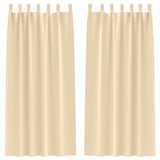 Vidaxl zwart-out gordijnen met ringen 2 pcs crème 260 x 140 cm