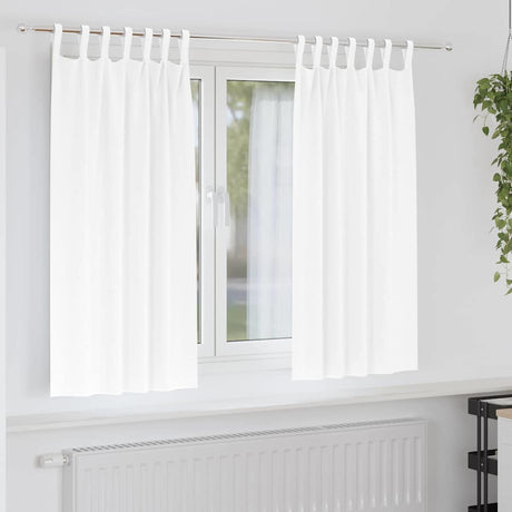 Vidaxl zwart-out gordijnen met ringen 2 st puur wit 175 x 140 cm