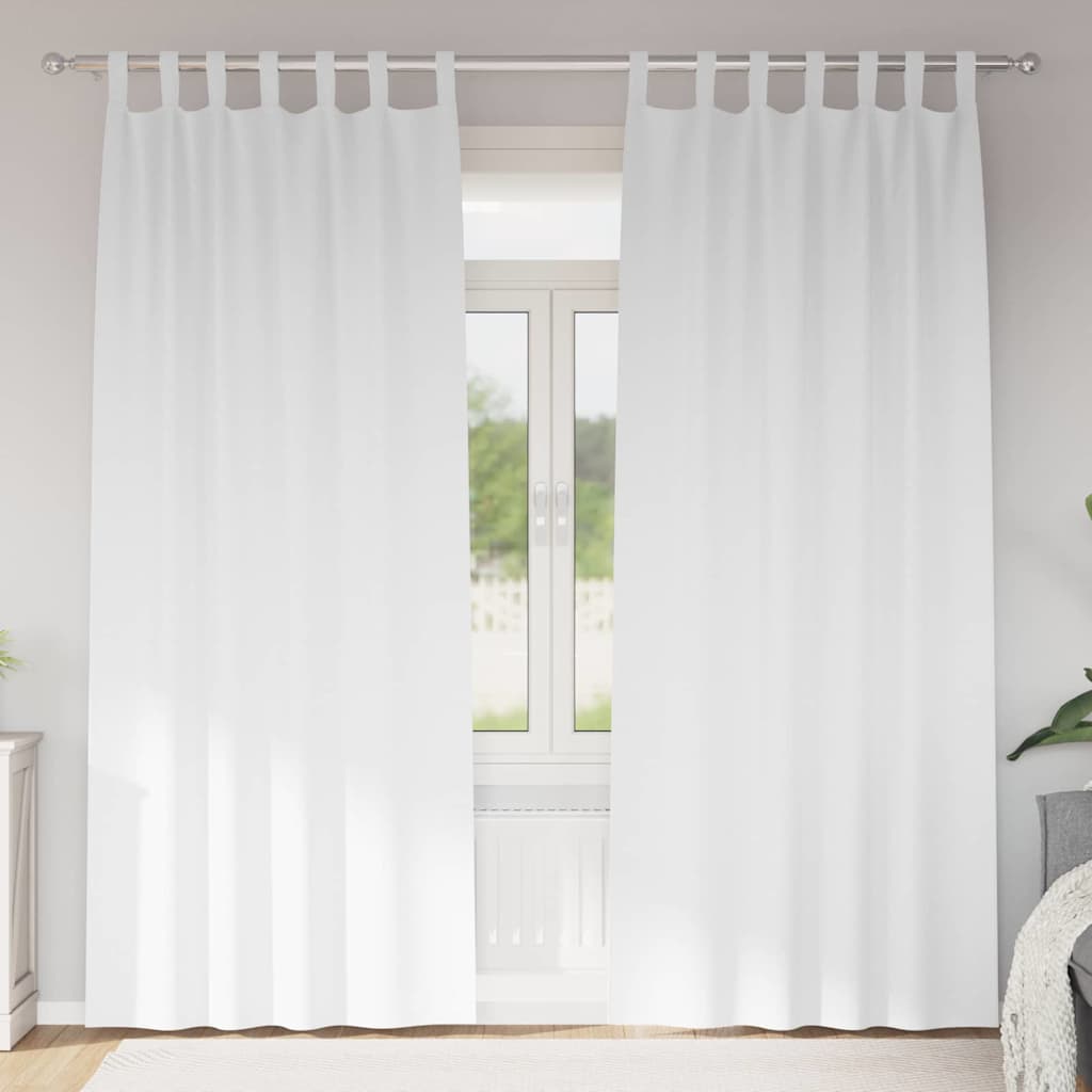 Vidaxl zwart-out gordijnen met ringen 2 pcs puur wit 260 x 140 cm
