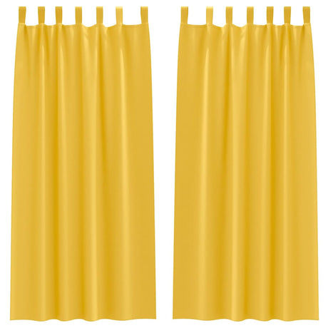 Vidaxl zwart-out gordijnen met ringen 2 st mosterdgeel 260 x 140 cm