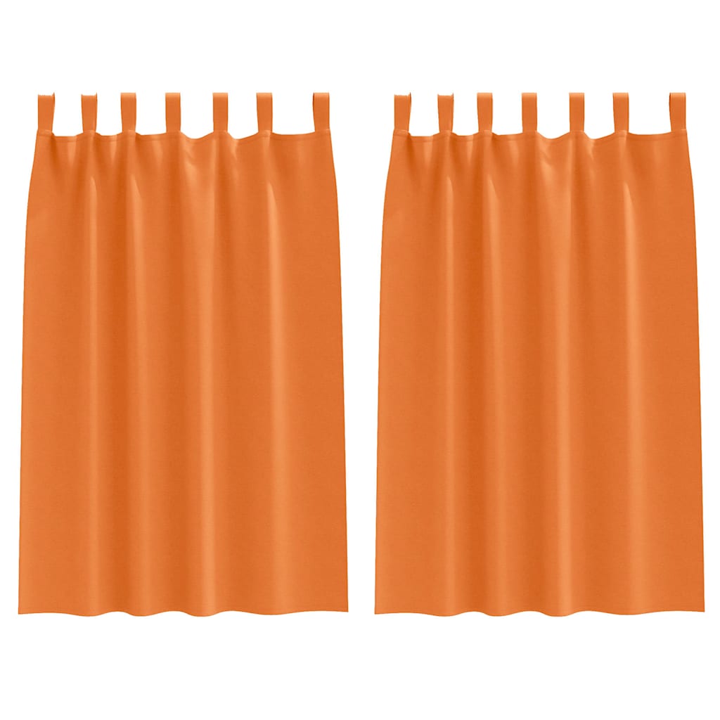 Vidaxl zwart-out gordijnen met ringen 2 pcs feloranje 175 x 140 cm