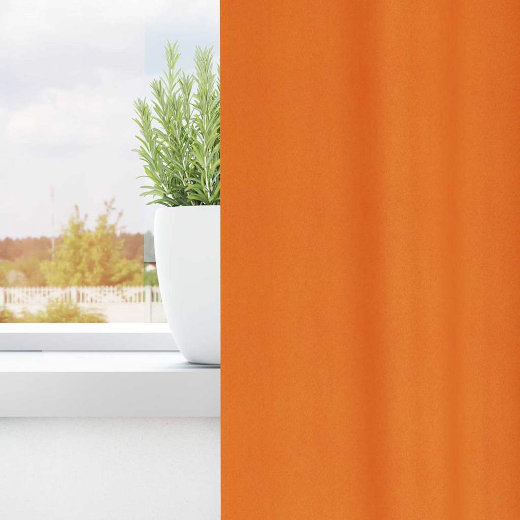 Vidaxl zwart-out gordijnen met ringen 2 pcs feloranje 245 x 140 cm