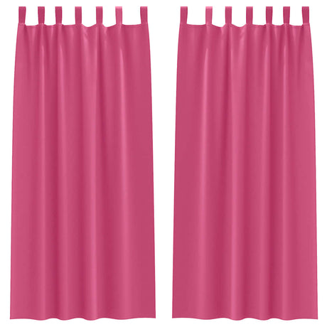 Vidaxl zwart-out gordijnen met ringen 2 st felroze 225 x 140 cm