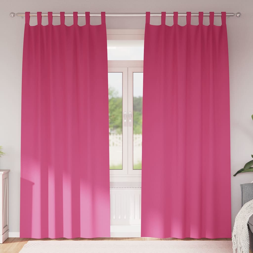 Vidaxl zwart-out gordijnen met ringen 2 pcs felroze 260 x 140 cm