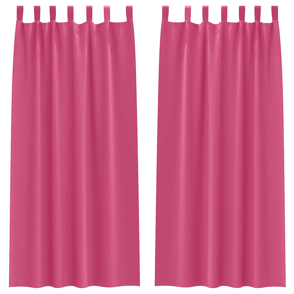 Vidaxl zwart-out gordijnen met ringen 2 pcs felroze 260 x 140 cm
