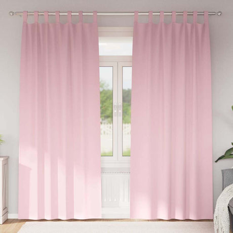 Vidaxl zwart-out gordijnen met ringen 2 pcs babyroze 245 x 140 cm
