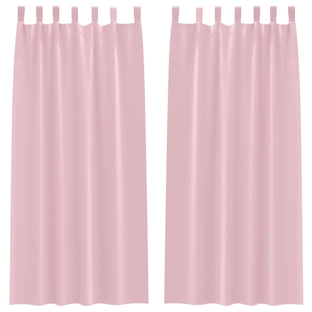 Vidaxl zwart-out gordijnen met ringen 2 pcs babyroze 245 x 140 cm