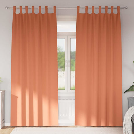 Vidaxl zwart-out gordijnen met ringen 2 pcs terracotta 225 x 140 cm