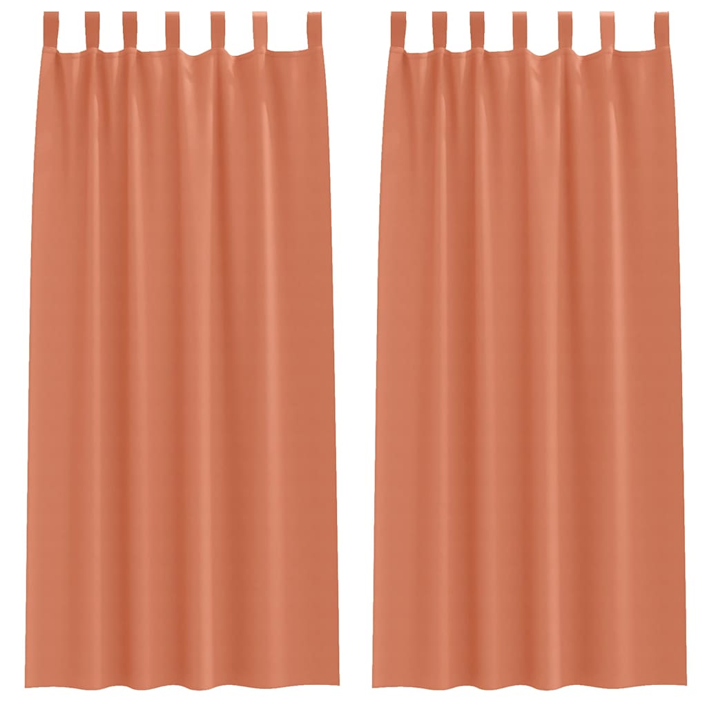 Vidaxl zwart-out gordijnen met ringen 2 st terracotta 260 x 140 cm