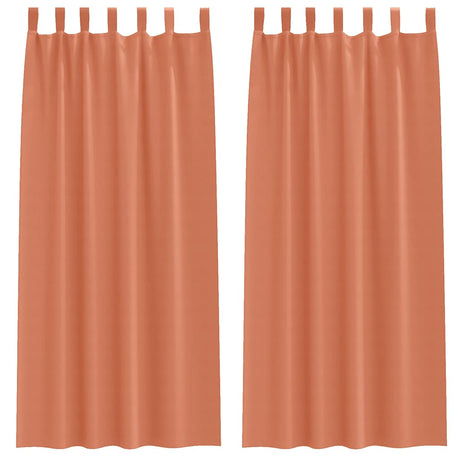 Vidaxl zwart-out gordijnen met ringen 2 st terracotta 260 x 140 cm