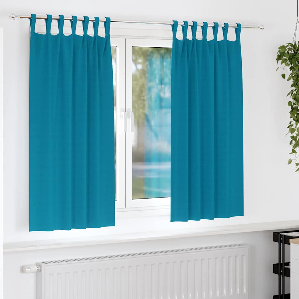 Vidaxl zwart-out gordijnen met ringen 2 pcs turquoise 175 x 140 cm