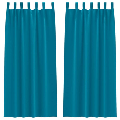 Vidaxl zwart-out gordijnen met ringen 2 pcs turquoise 225 x 140 cm