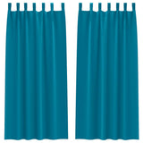Vidaxl zwart-out gordijnen met ringen 2 st turquoise 245 x 140 cm